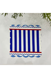 Fabric Cocktail Napkin with Wavy Edges and Washable Laser Cut